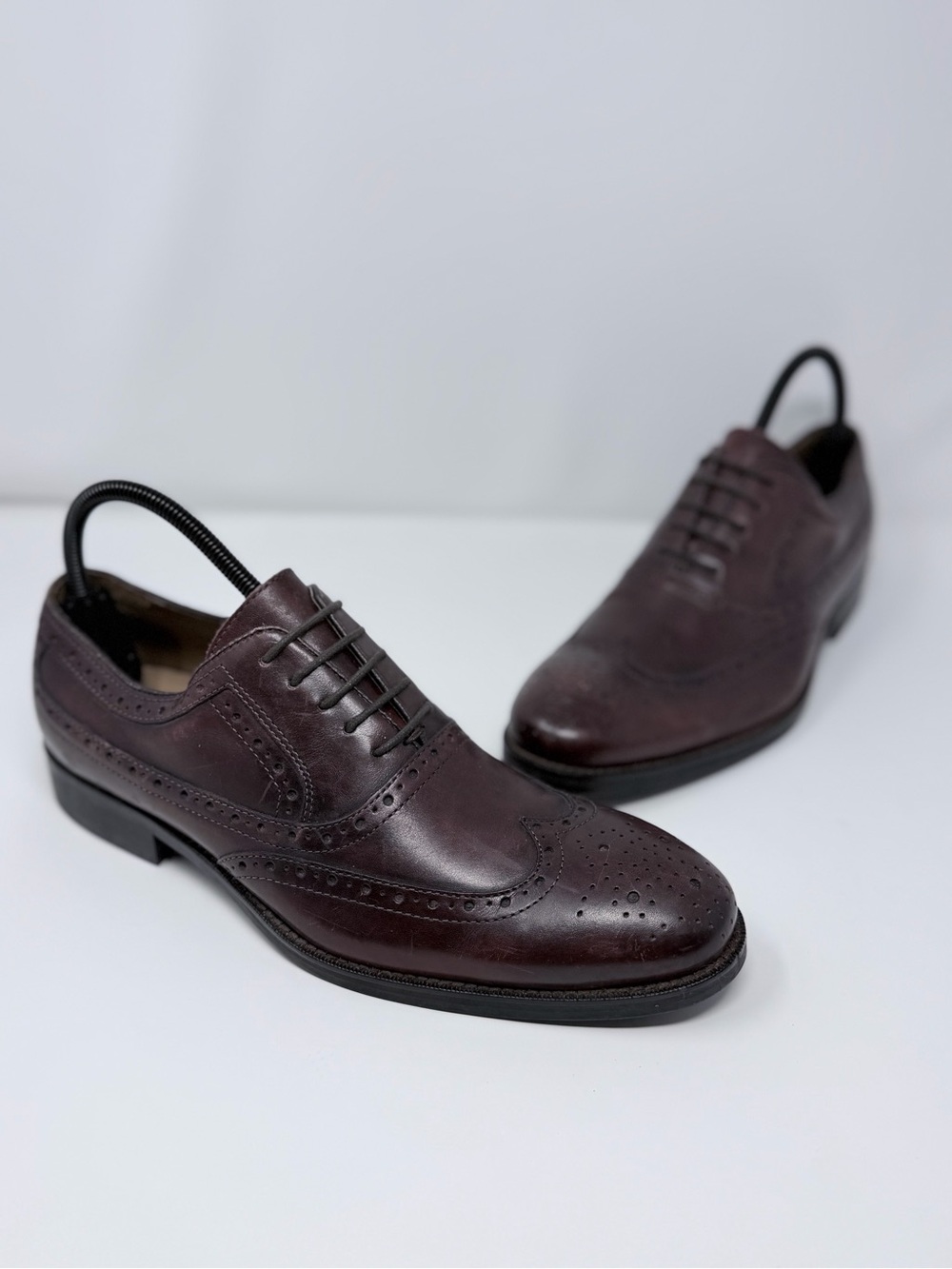 Johnston & Murphy Burgundy Oxblood Leather Wingtip Oxfords Men’s 8.5 Dress Shoes